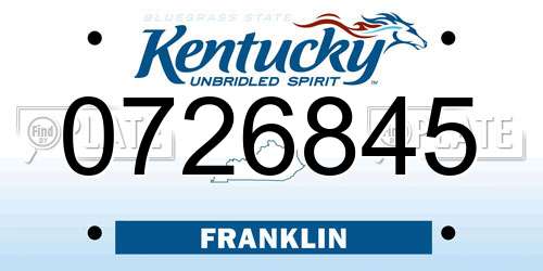 0726845 Kentucky License Plate