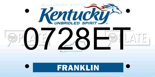 0728ET Kentucky License Plate