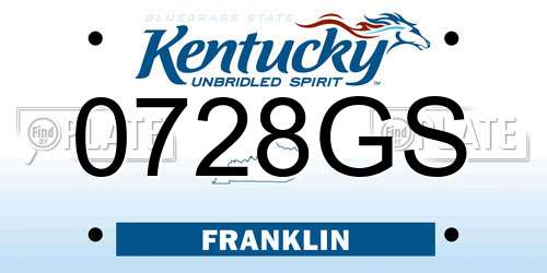 0728GS Kentucky License Plate