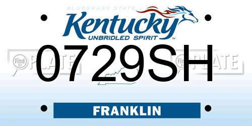 0729SH Kentucky License Plate