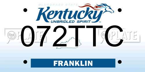 072TTC Kentucky License Plate