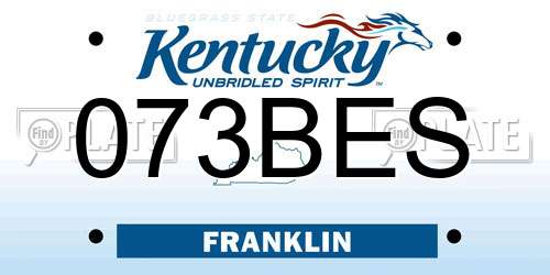 073BES Kentucky License Plate