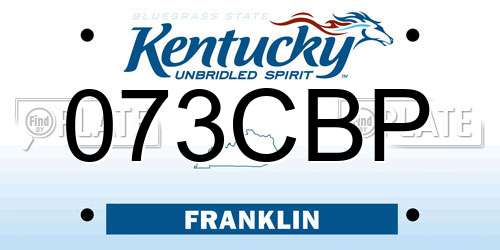 073CBP Kentucky License Plate