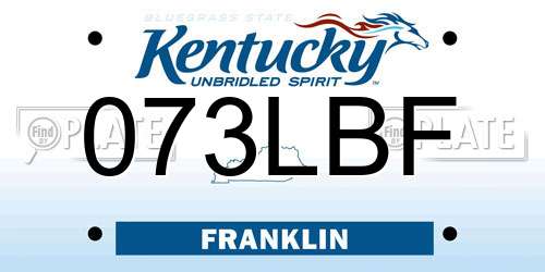 073LBF Kentucky License Plate
