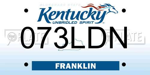 073LDN Kentucky License Plate