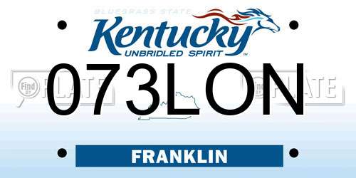 073LON Kentucky License Plate