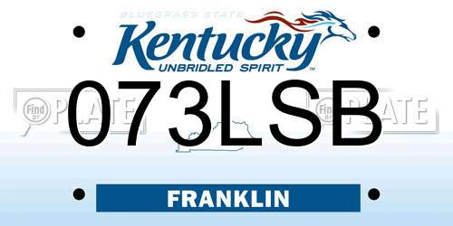 073LSB Kentucky License Plate