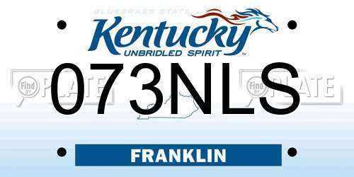 073NLS Kentucky License Plate