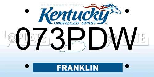 073PDW Kentucky License Plate