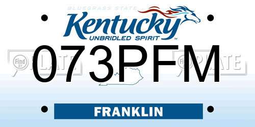 073PFM Kentucky License Plate