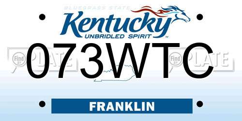 073WTC Kentucky License Plate