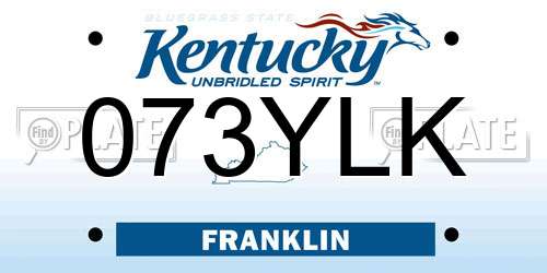 073YLK Kentucky License Plate