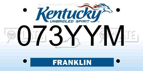 073YYM Kentucky License Plate