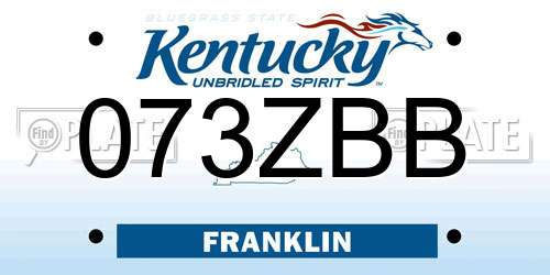 073ZBB Kentucky License Plate