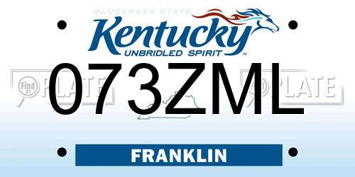 073ZML Kentucky License Plate