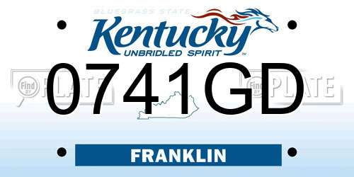 0741GD Kentucky License Plate