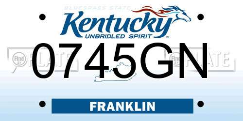 0745GN Kentucky License Plate