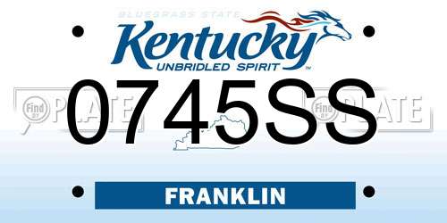 0745SS Kentucky License Plate