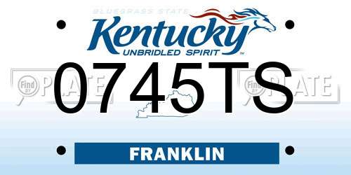 0745TS Kentucky License Plate