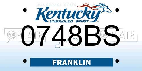 0748BS Kentucky License Plate
