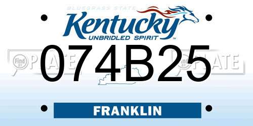 074B25 Kentucky License Plate