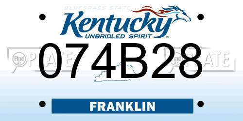 074B28 Kentucky License Plate