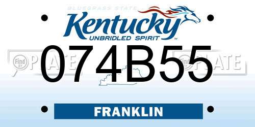 074B55 Kentucky License Plate