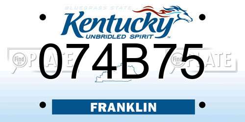 074B75 Kentucky License Plate