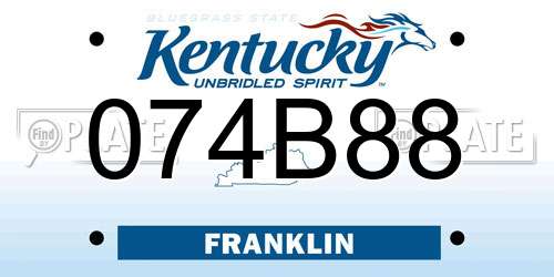 074B88 Kentucky License Plate