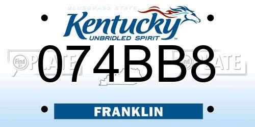 074BB8 Kentucky License Plate