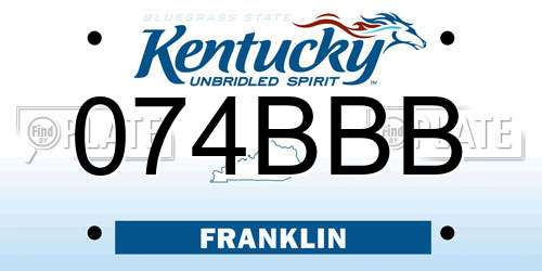 074BBB Kentucky License Plate