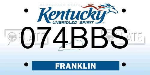 074BBS Kentucky License Plate