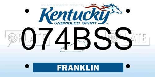 074BSS Kentucky License Plate