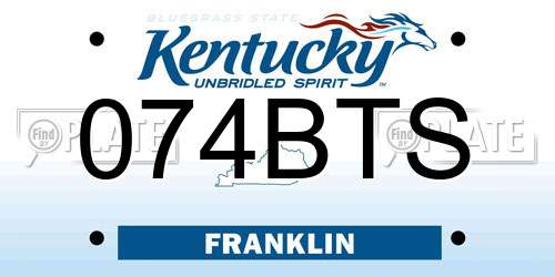 074BTS Kentucky License Plate