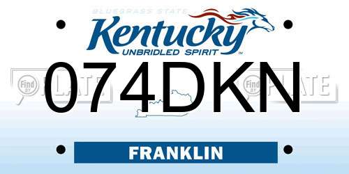 074DKN Kentucky License Plate
