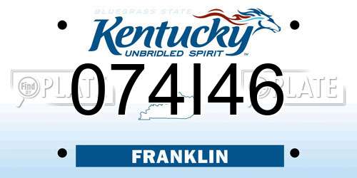 074I46 Kentucky License Plate