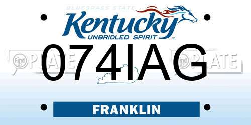 074IAG Kentucky License Plate