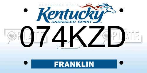 074KZD Kentucky License Plate