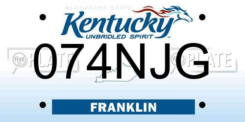 074NJG Kentucky License Plate