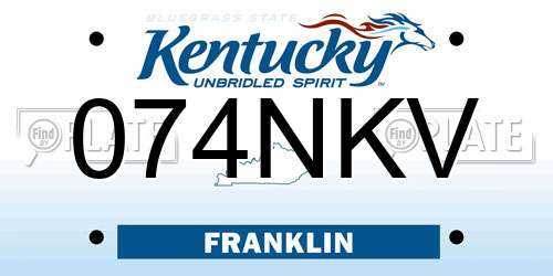 074NKV Kentucky License Plate