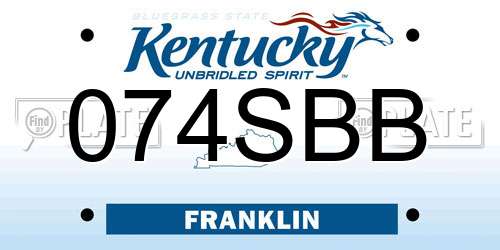 074SBB Kentucky License Plate