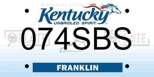 074SBS Kentucky License Plate