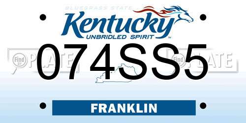 074SS5 Kentucky License Plate