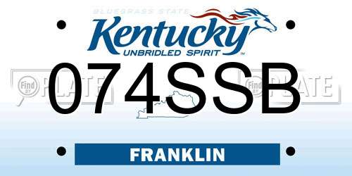 074SSB Kentucky License Plate