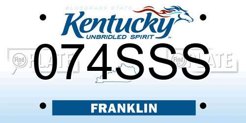074SSS Kentucky License Plate