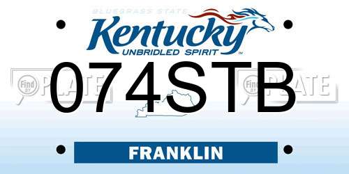 074STB Kentucky License Plate