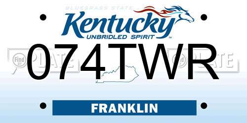 074TWR Kentucky License Plate