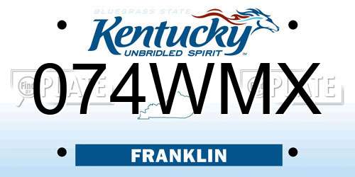 074WMX Kentucky License Plate