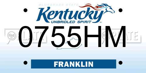 0755HM Kentucky License Plate
