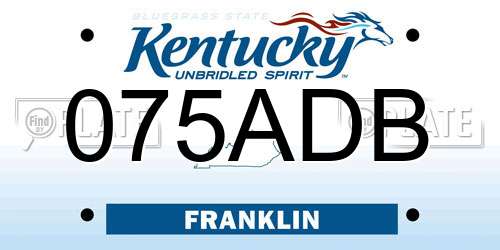 075ADB Kentucky License Plate